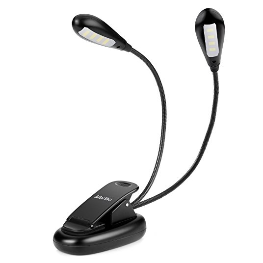 Albrillo Clip on Book Light, USB Rechargeable Flexible Dimmable LED Reading Light, Eye-Care Clip On Desk Lamp for Kids, Bookworms, Bed, Living Room