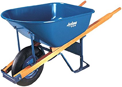 Jackson M6T22 6 Cubic foot Steel Tray Contractor Wheelbarrow With Front Braces