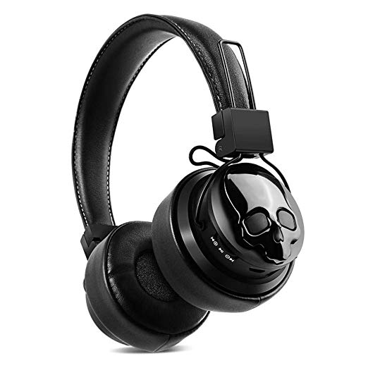 Bluetooth Headphones Over Ear, Hi-Fi Stereo Wireless Headsets & Speaker, Foldable & Soft Memory-Protein Earmuffs, Built-in Mic, TF Card, FM Radio Wired and Wireless for Cell Phone/PC - Black