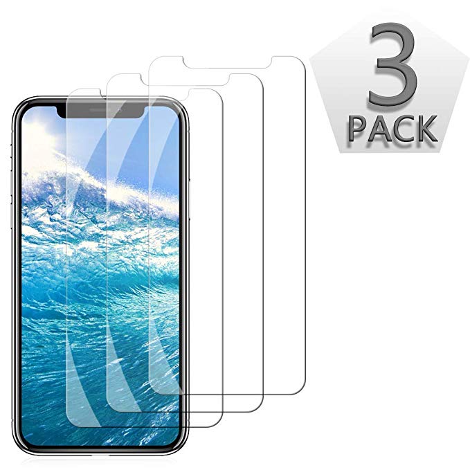 TicTacTechs Screen Protector Compatible with iPhone XR (6.1inch 2018 Release),[3 Pack],0.33mm Tempered Glass, Compatible with iPhone XR (6.1inch 2018),Advanced HD Clarity,Anti-Scratch (Clear)