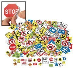Safety Signs Adhesive Foam Shapes (500 pieces) - Bulk