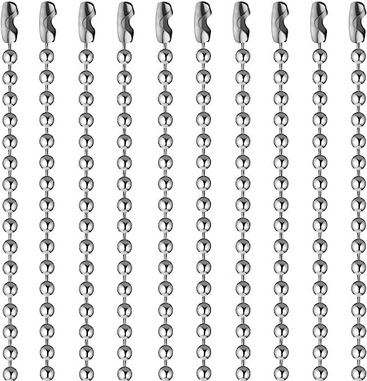 SUMERSHA 50 Pack Ball Chain Necklaces 30 inch Stainless Steel #3 2.4mm Bead Pull Chain