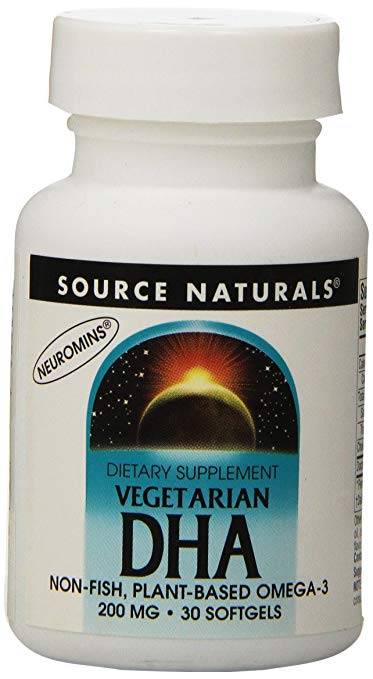 Source Naturals Vegetarian DHA With Neuromins, Non-Fish Plant-Based Omega-3, 30 SoftGels