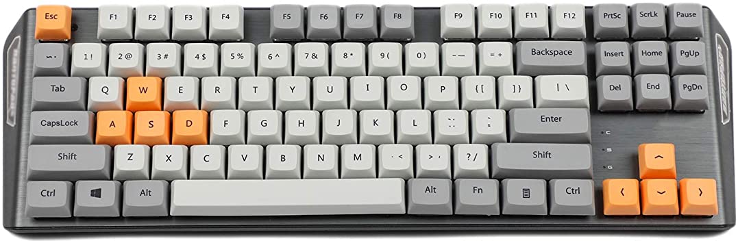 New Arrial XDA 87 ANSI Gray Orange Mixed Keyset Dye-sub Dye Sublimation Keycaps for MX Mechanical Keyboard TKL 61 Filco IKBC