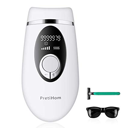 Permanent Hair Removal,PretiHom IPL Hair Removal System for Women and Man Painless Upgrade to 100,0000 Flashes Permanent for Facial Body Hair Bikini Electric Epilator Device at Home