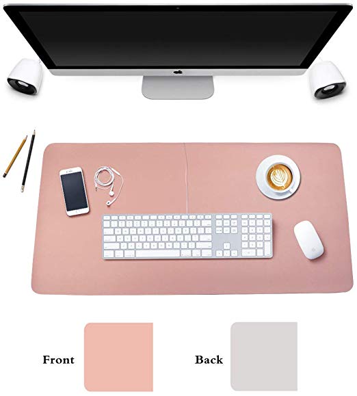 TONWON Office Desk Pad/Mat,Mouse Pad,Desk Protector,Waterproof Mouse Pad for Office and Family Writing Pad，15×31 inches(Pink)