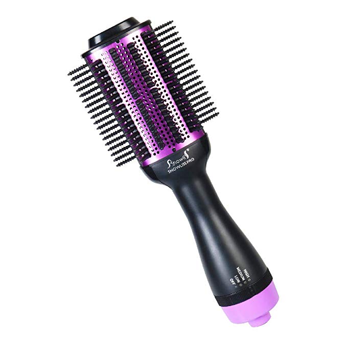 Oval Hot Air Brush, 3 in 1 Hair Dryer Brush, One Step Hair Dryer Brush and Volumizer, Hot Comb Magic Bristles, for Women Long Thick Hair & Curly Waves, 110 Voltage, 2 Meters Power Wire