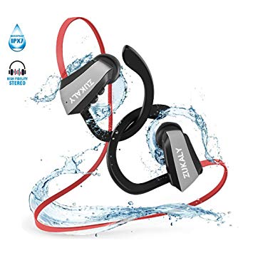Bluetooth Headphones Waterproof IPX7,Wireless Earphone for Sporting &Running,10-12 Hours Playtime, HiFi Bass Stereo Sweatproof Earbuds with Mic,Noise Cancelling in-Ear Headphone
