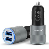 Car Charger LIANSING 21A Dual-port USB Car Charger Smart Cigarette Charger for Apple iPhone 6 6 PLUS Samsung Galaxy S6 Note 4 Google Nexus and Other Android Devices Black  Grey