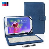Kamor 9 PU Leather Stand Case  Micro USB Keyboard with Touch Screen Stylus Pen for 9 inch Android Tablet PC  Micro Female to Mini Male adapter Mystic Blue