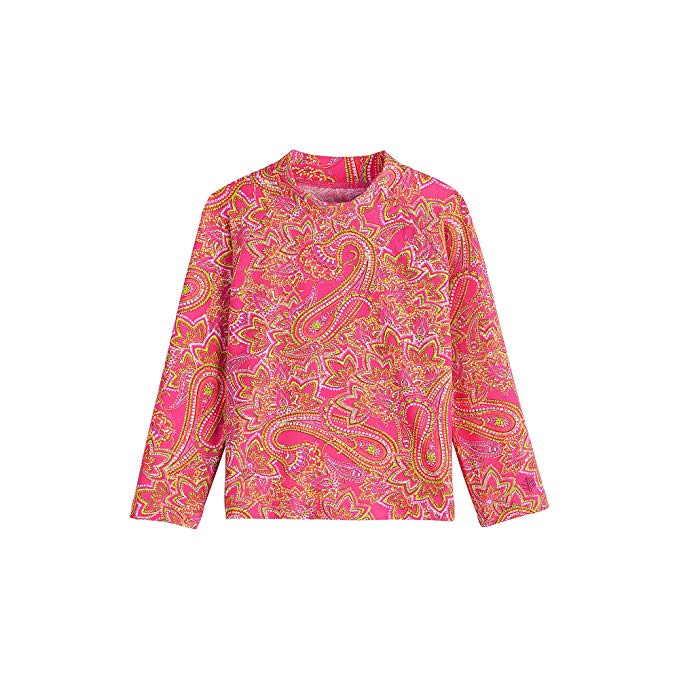 Coolibar UPF 50  Baby Wave Rash Guard - Sun Protective (6 Months- Pink Paisley)