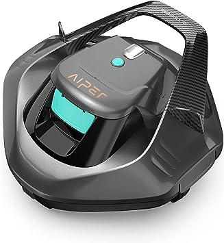 AIPER Seagull SE Cordless Robotic Pool Cleaner, Pool Vacuum Lasts 90 Mins, LED Indicator, Self-Parking, Ideal for Flat Above/In-Ground Pools up to 33 Feet - Gray