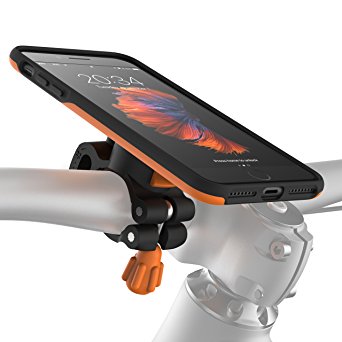 Morpheus Labs M4s iPhone 8 Plus / iPhone 7 Plus Bike Kit, Bike Mount & iPhone 7 Plus Case, Cell Phone Holder for Apple iPhone 7Plus / iPhone 8Plus, Safe Bicycle Phone Mount, Bicycle Holder [Orange]
