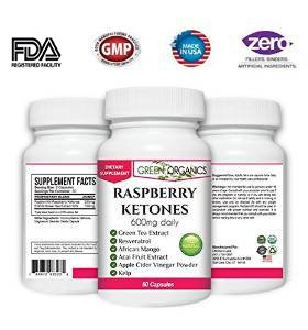 Raspberry Ketones with Green Tea Extract by Green Organics - Aids in Weight Loss