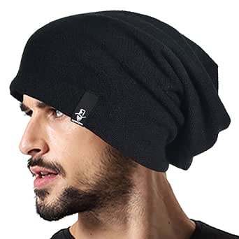 VECRY Mens Slouchy Beanie Knit Skull Cap Long Baggy Hip-hop Winter Summer Hat B305