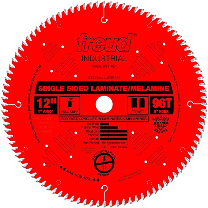 Freud 12" x 96T Single Sided Laminate/Melamine Blade (LU98R012)