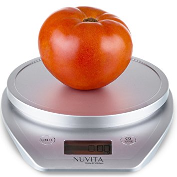 Nuvita Multifunction Digital Kitchen and Food Scale with Stainless Steel Platform, Large LCD Display and Six Weighing Modes, 11lb/5kg x 1g/0.1oz