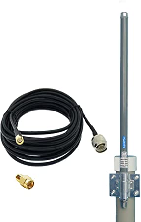 Signalplus Lora Antenna 915mhz 5.8dBi Outdoor 824MHz-960MHz 900mhz924mhz GSM Antenna 1.34FT with 16ft SMA/RP-SMA Cable for Aviation System