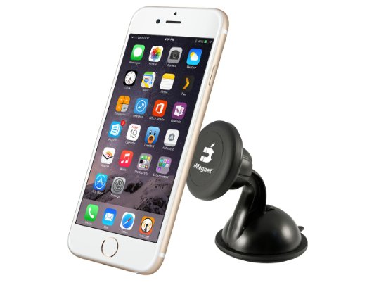 The Original iMagnet Cradle-less Universal Car Phone Windshield Dashboard Mount Holder for iPhone 6 6 Plus 6S 6S Plus 5S 5 Galaxy S6 S5 Note 5 4 3 with Official iMagnet Logo