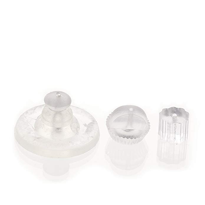 pewterhooter I0 pairs of soft, comfortable & secure clear plastic earring backs.