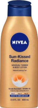 NIVEA Sun-Kissed Radiance Fair to Medium Skin Gradual Tanner & Body Lotion 13.5 Fluid Ounce