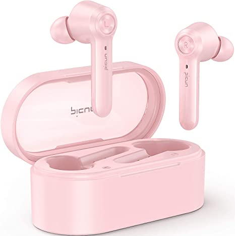 Picun Wireless Earbuds, Headphones Bluetooth 5.0 HiFi Immersive Bass 36H Playtime IPX8 Waterproof in Ear Sports Wireless Earphones with Mic, Touch Control/Mono/Twin Mode Headphones for Woman/Girls