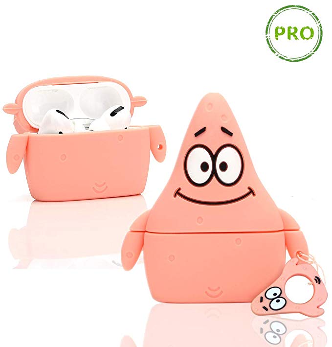ZAHIUS Airpods Pro Silicone Case Funny Cover Compatible for Apple Airpods Pro[3D Cartoon Pattern][Designed for Kids Girl and Boys][Patrick Star]