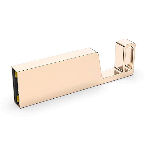 KEXIN 64GB USB 2.0 Flash Drives Thumb Drive Waterproof Metal USB Jump Drive Memory Stick Pen Drive, Gold