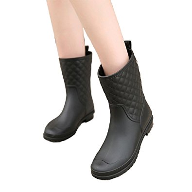 Rainy Show Women's Block Heel Rain Boots by Fashion Rain Shoe