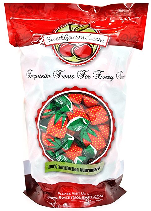 SweetGourmet Arcor Strawberry Buds Bon Bon Filled Hard Candy, 2Lb