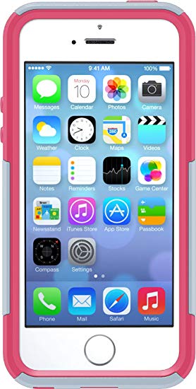 OtterBox COMMUTER SERIES Case for iPhone 5/5s/SE - Frustration Free Packaging - WILD ORCHID (POWDER GREY/BLAZE PINK)