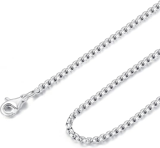 Besteel 2-4mm Womens Mens Stainless Steel Rolo Cable Wheat Chain Link Necklace 16-36 Inch