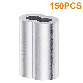 150PCS 1/8" Aluminum Crimping Loop Sleeve for Wire Rope and Cable