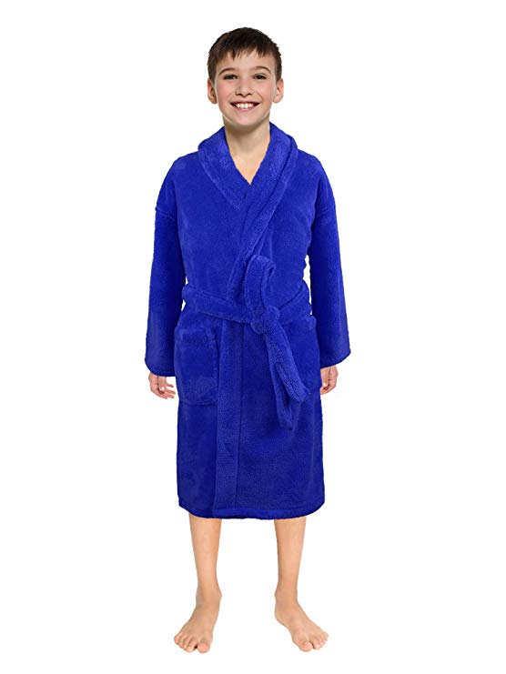 Ultra-Soft Plush Shawl Robes for Boys and Girls