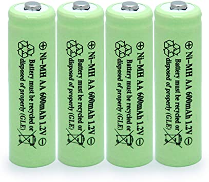 BAOBIAN AA 600mAh 1.2V NiMH Rechargeable Batteries for Solar Light,Solar Lamp,Garden Lights Green(4 PCS)