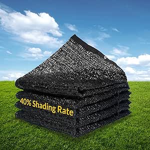 Artpuch 40% Shade Cloth with Grommets 10x12 FT Mesh Sun Shade Tarp Black Outdoor Garden Sun Shade for Plants, Greenhouse,Pergola(Customized Available) DZ40-1