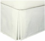 Lux Hotel Basic Microfiber 14-Inch Bed Skirt Queen Ivory