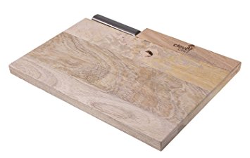 Premium Mango Wood Cutting Board | Includes Quality Serrated Bread Knife | Large Cutting Surface | 9.75" x 13.25" x 0.75"