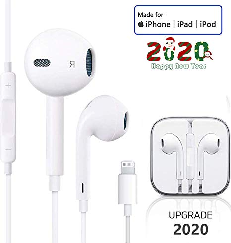 Lighting Earbuds for iPhone 7 Earphones Connector Pop-up Pair Headphones Isolating Headset Support Call Volume Control Compatible with iPhone 7/7 Plus/8/8 Plus/X 10/XS Max/XR for iOS 12