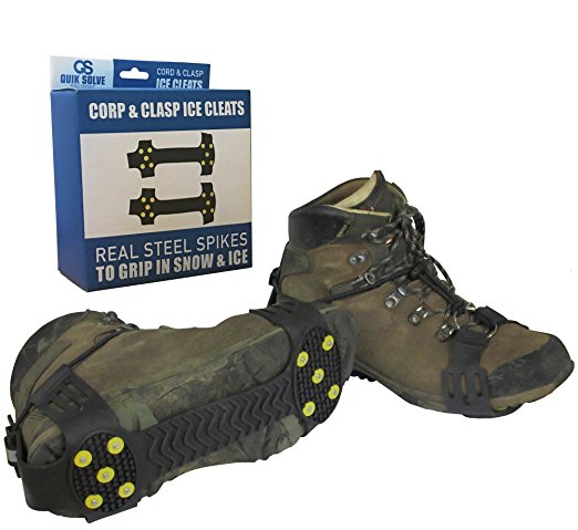 Quik Solve Snow Ice Traction Shoe Boot Cleats - Walking Grip Spikes