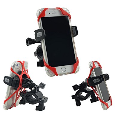 Bike Phone Holder and GoPro Mount for Motorcycle by Tackform Fits any Smartphone Bike Mount, iPhone 7 6S, 7 Plus Galaxy S7, S7 Edge, S6