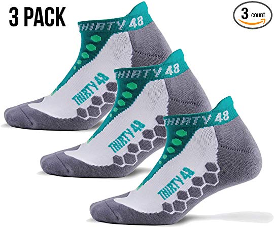 Thirty 48 Running Socks for Men and Women Features Coolmax Fabric That Keeps Feet Cool & Dry - 1 Pair or 3 Pairs