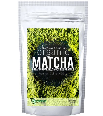 Premium Japanese Matcha Green Tea Powder 100g - Certified Organic from Nishio - Perfect For Baking Latte Smoothie - Helps with Concentration Weight Loss Detox.