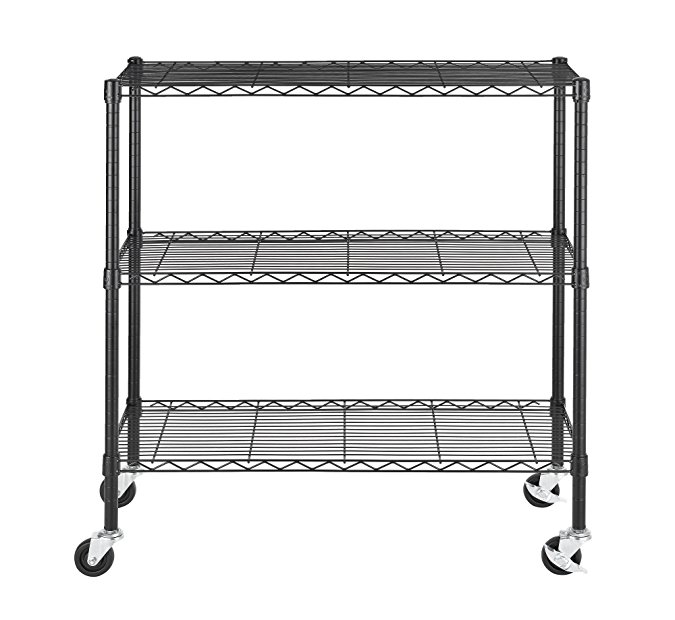 Excel ES-361436PW 3 Tier Wire Shelving, 36" x 14" x 36", Black