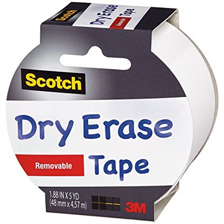 Scotch Dry Erase Tape, White, 1.88-Inch x 5-Yard