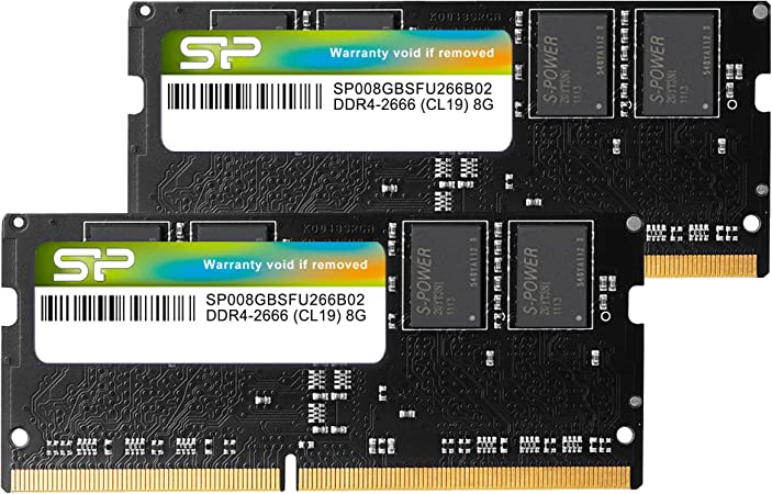 Silicon Power 16GB (8GBx2) DDR4 2666MHz 260-pin CL19 1.2V SODIMM Laptop Memory (SP016GBSFU266B22)