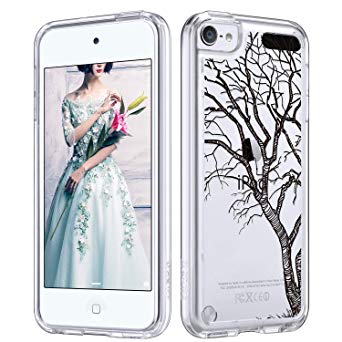 ULAK iPod Touch 7 Case, iPod 6 Case, iPod Touch 5 Clear Case, Slim Anti-Scratch Flexible Soft TPU Bumper Hybrid Shockproof Protective Case for Apple iPod Touch 5/6th/7th Generation,DrawnTree