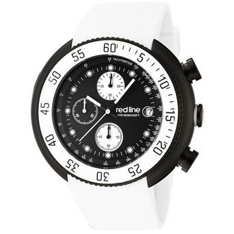 red line Men's 50038-BB-01-WHT Driver Chronograph Black Dial White Silicone Watch