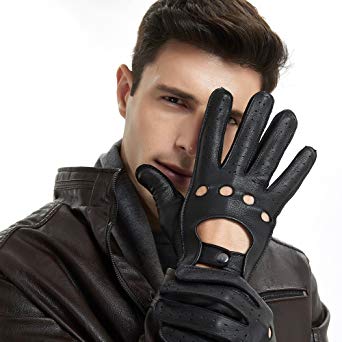 Mens Smart Soft And Thin Excellent Quality Italian Deerskin or Lambskin Touch Screen Leather Driving Gloves For Summer