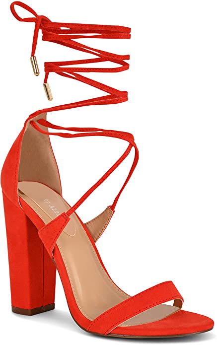 Charles Albert Women’s Criss-Cross Strappy Gladiator Dressy Lace Up High Heeled Open Toe Dress Stiletto Sandals